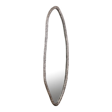 Wall mirror - Glass & Cast Aluminum Metal, Organic Shape, Handmade, Silver, 3XL – Paislie | PTMD