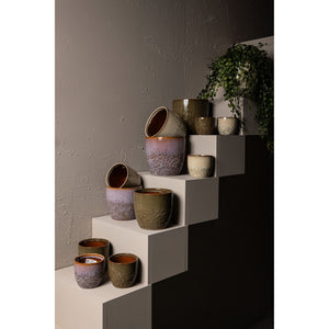 Blumentopf - Keramik, Runde Form, Bauchige Form, Grün, XL - Harper | PTMD