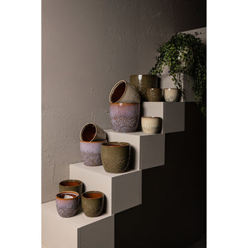 Flowerpot - Ceramic, Round Shape, Pot-bellied Shape, Pink, XL | PTMD