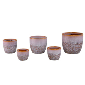 Flowerpot - Ceramic, Round Shape, Pot-bellied Shape, Pink, XL | PTMD