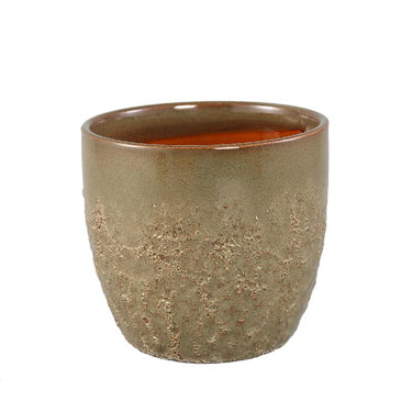 Blumentopf - Keramik, Runde Form, Bauchige Form, Grün, L - Harper | PTMD