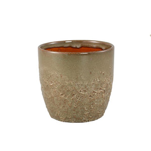 Flower Pot - Ceramic, Round Shape, Bulbous Shape, Green, M | PTMD