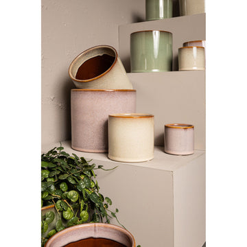 Blumentopf - Keramik, Rundes Design, Glatte Oberfläche, Rosa, M – Mary | PTMD