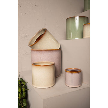 Blumentopf - Keramik, Rundes Design, Glatte Oberfläche, Rosa, M – Mary | PTMD