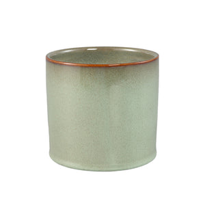 Flowerpot - Ceramic, Round Design, Smooth Surface, Green, L – Mary | PTMD