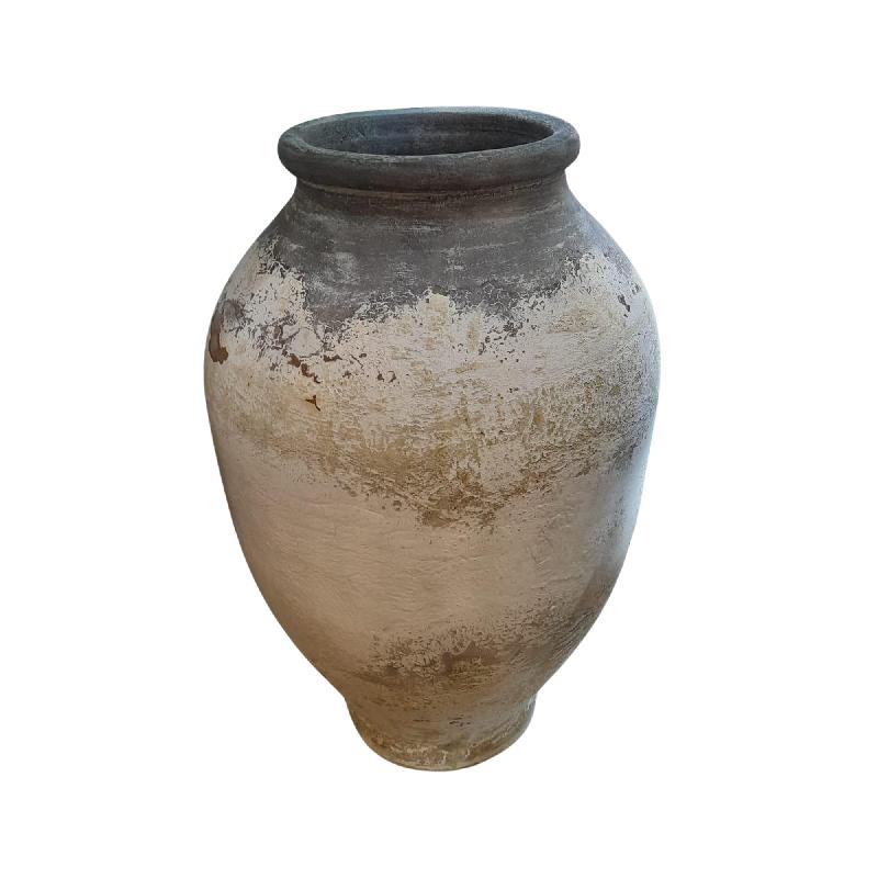 Pot – white surface, round shape, dark rim – Jinsu | PTMD