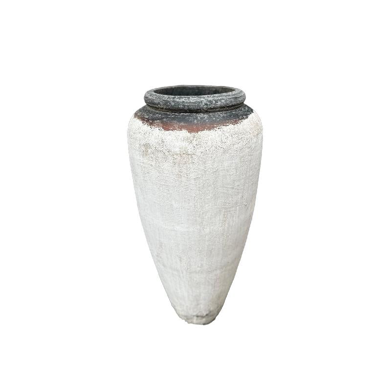 Pot – white surface, round shape, tall design, L – Kajetan | PTMD