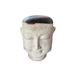 Statue - GRC fiberglass concrete, handmade, hand-finished, white, Buddha shape – Makayla | PTMD