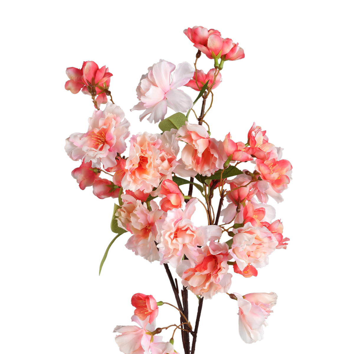 Kunstblume – Lachsrosa Kirschblütenzweig, Stoffgewebe, Kunststoff, Viskose | PTMD