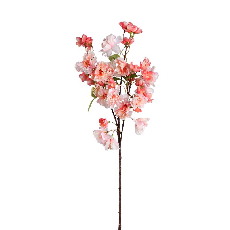 Kunstblume – Lachsrosa Kirschblütenzweig, Stoffgewebe, Kunststoff, Viskose | PTMD