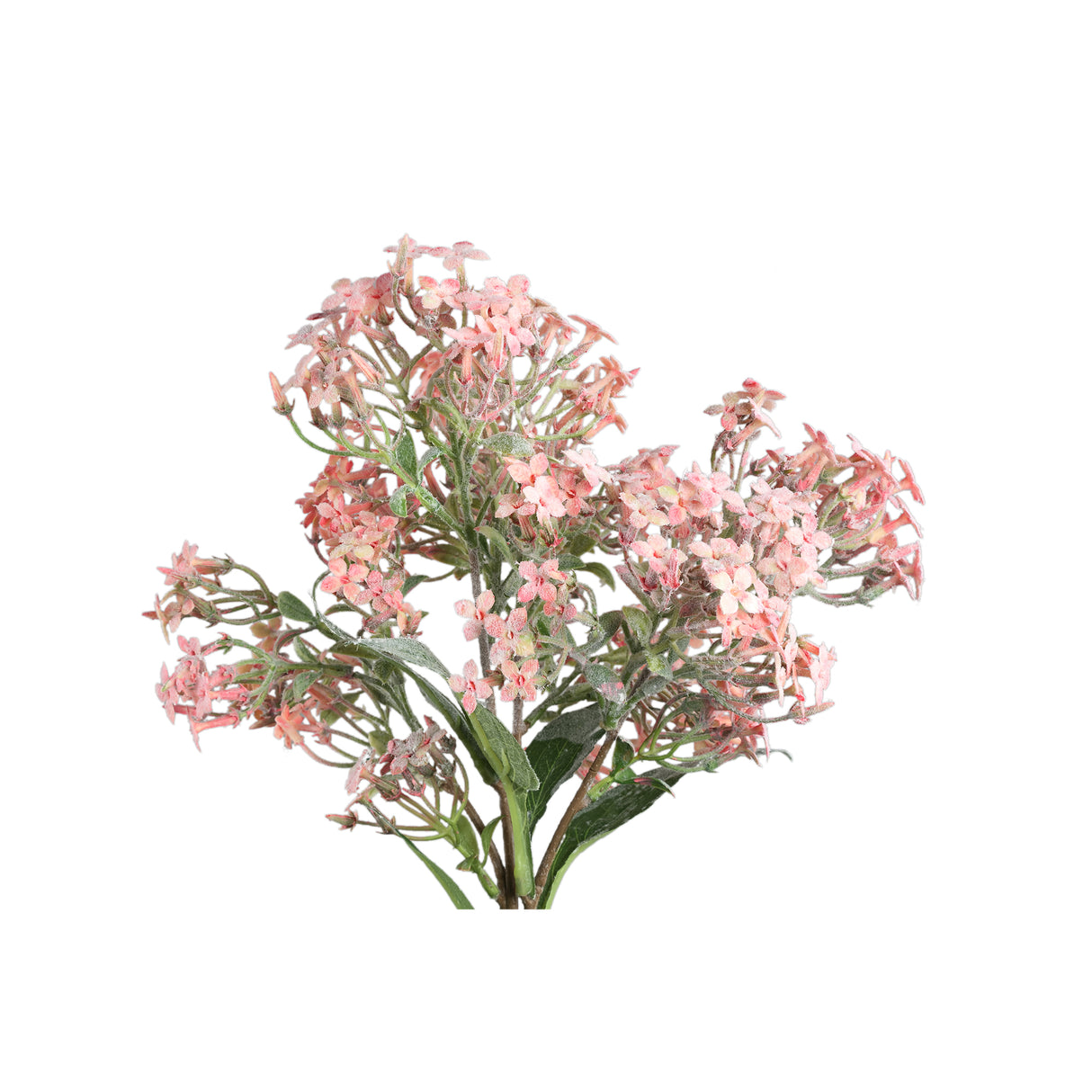 Trockenast – Rosafarbener Zweig mit kleinen Blüten und Blättern aus Stoff, Metall, Kunststoff und Viskose | PTMD