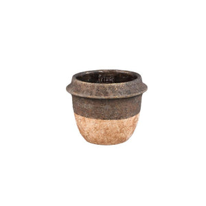 Topf – Rund Form, Zweifarbig Design, Zementoptik, XL - Christenee | PTMD