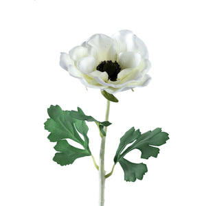 Garden Flower – White Anemone, Fabric Flowers, Handmade, L | PTMD