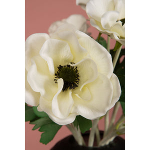 Garden Flower – White Anemone, Fabric Flowers, Handmade, L | PTMD