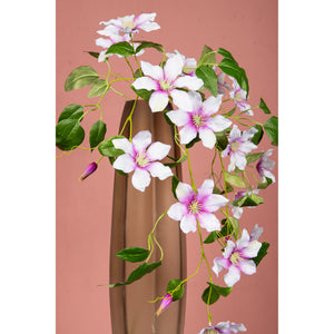 Garden Flower - Pink Clematis Spray, Handmade, Fabric, Plastic | PTMD