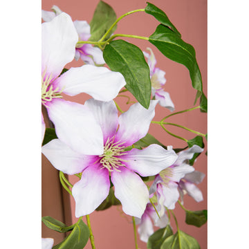 Gartenblume - Rosa Clematis Spray, Handgefertigt, Stoff, Kunststoff | PTMD