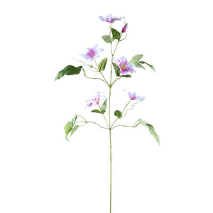 Garden Flower - Pink Clematis Spray, Handmade, Fabric, Plastic | PTMD