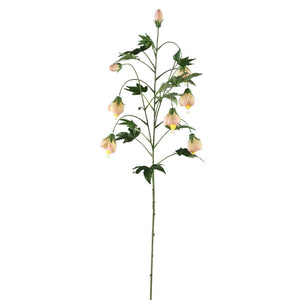 Gartenblume – Beiges gestreiftes Abutilon-Spray, Polyestergewebe, Handgefertigt | PTMD