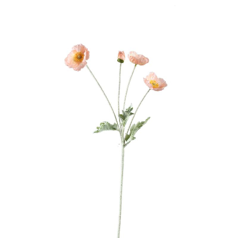 Mohnblume – Rosafarbener Mohnzweig aus Stoff und Polyester | PTMD