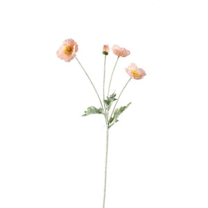 Mohnblume – Rosafarbener Mohnzweig aus Stoff und Polyester | PTMD