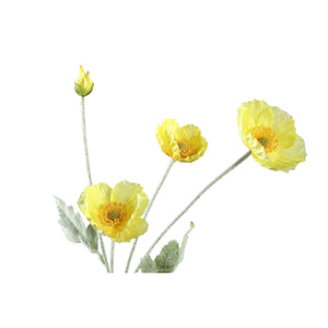 Mohnblume – Gelber Mohnzweig aus Stoff und Kunststoff | PTMD