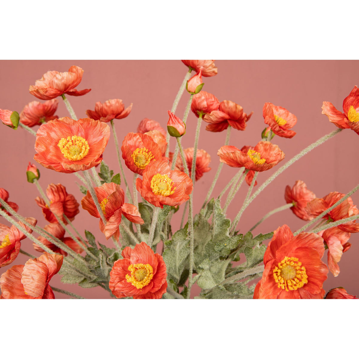 Mohnblume – Lachsorangefarbener Mohnzweig aus Stoff und Kunststoff | PTMD