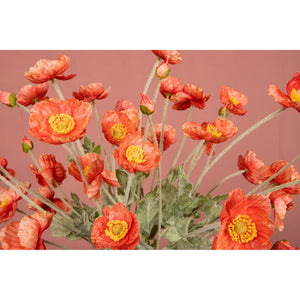 Mohnblume – Lachsorangefarbener Mohnzweig aus Stoff und Kunststoff | PTMD