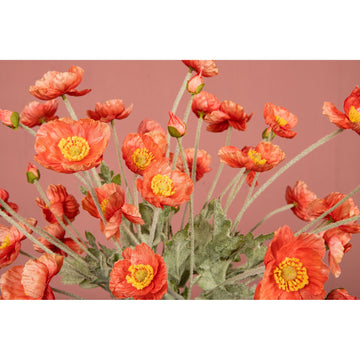 Mohnblume – Lachsorangefarbener Mohnzweig aus Stoff und Kunststoff | PTMD