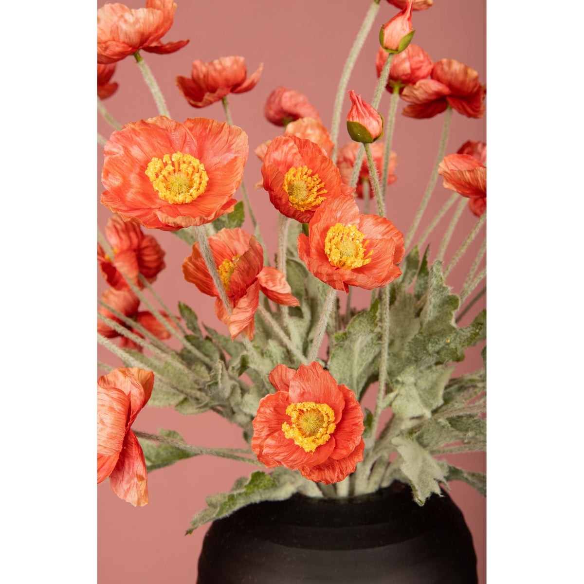 Mohnblume – Lachsorangefarbener Mohnzweig aus Stoff und Kunststoff | PTMD
