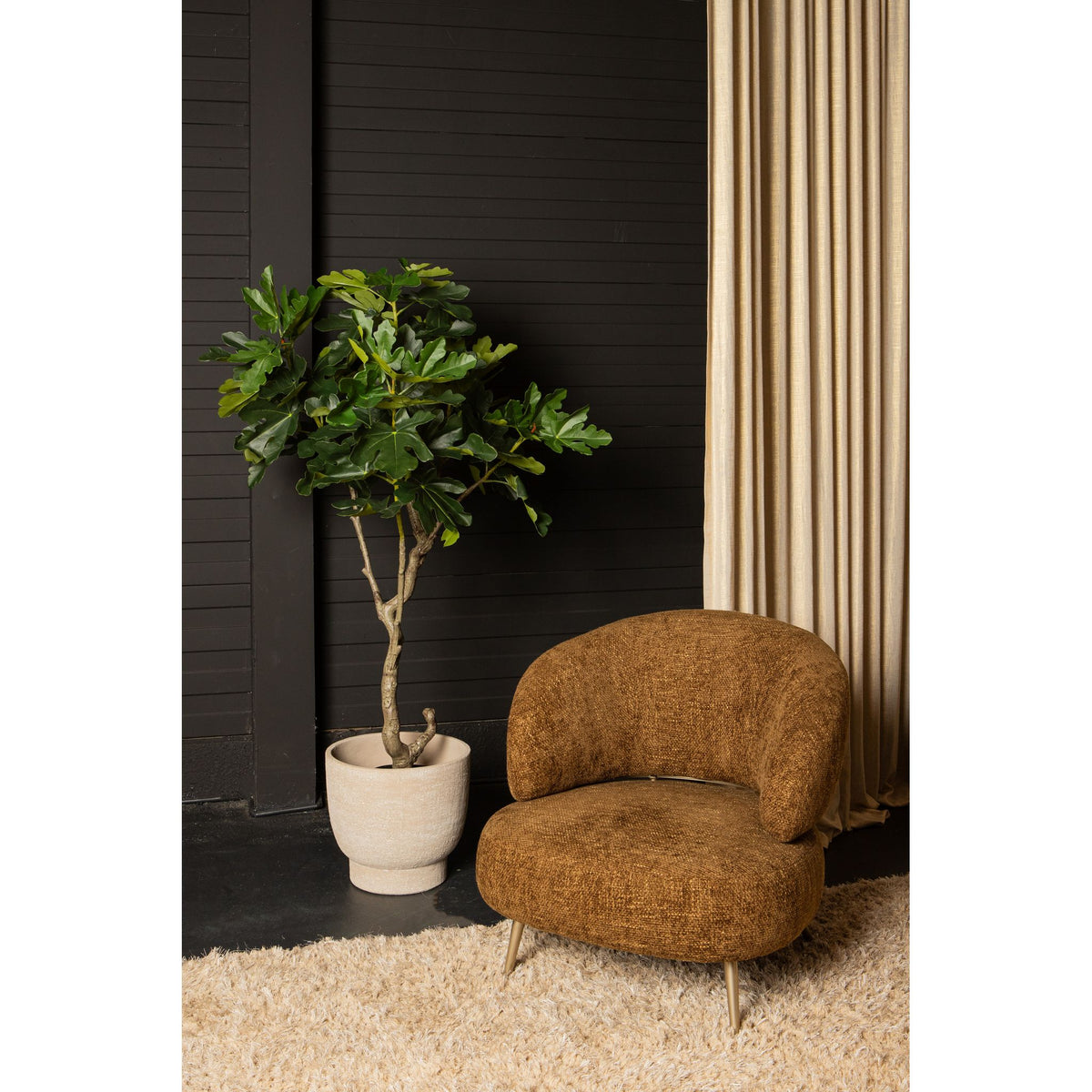 Tree green with fig tree, in a pot and made of plastic, L | PTMD