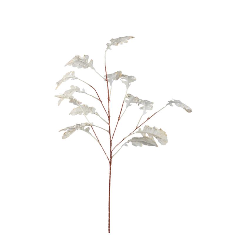 Kunstpflanze - Creme Chrysanthemenblätter Spray, Schaumstoff, Kunststoff | PTMD