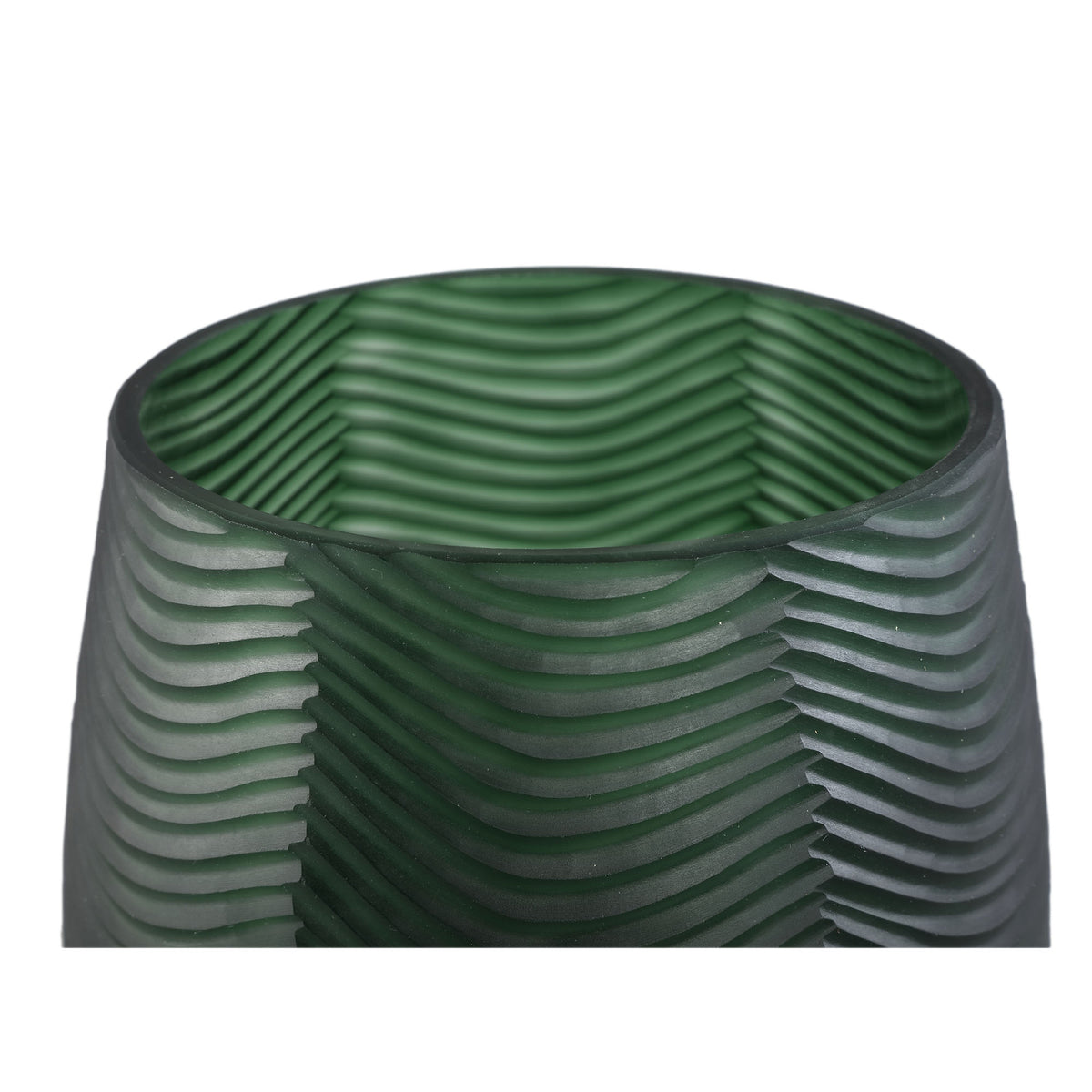 Glass Vase – Glass Material, Green Hue, Round Shape, Bobble Shape, L – Elichi | PTMD