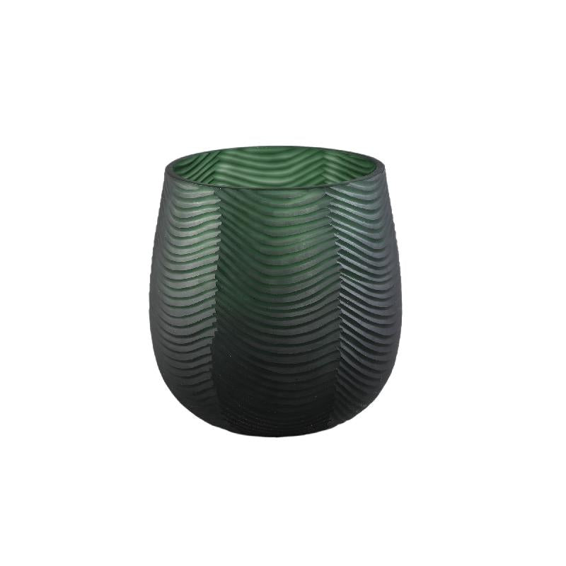 Glass Vase – Glass Material, Green Hue, Round Shape, Bobble Shape, L – Elichi | PTMD