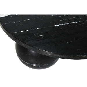 Couchtisch – Marmor, rund, schwarz, 3-Kugel-Basis, skulpturales Design – Diro | PTMD
