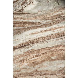 Coffee table – Marble, round, beige/natural, 3-sphere base, sculptural design – Diro | PTMD