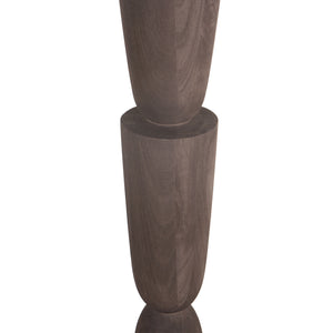 Mango Wood Floor Lamp with Brown Tone and Layered Design in Round Shape – Lorinne | PTMD