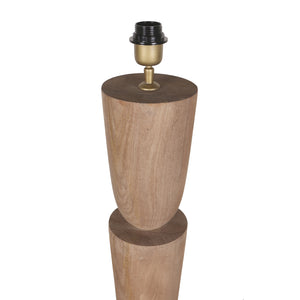 Mango wood floor lamp with natural shade and layered, round design – Lorinne | PTMD