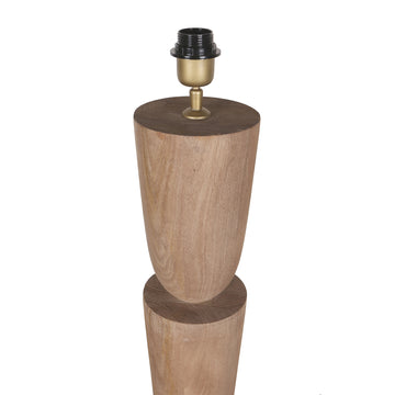 Mango wood floor lamp with natural shade and layered, round design – Lorinne | PTMD
