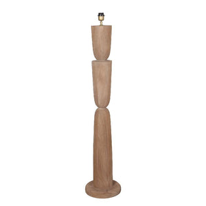 Mango wood floor lamp with natural shade and layered, round design – Lorinne | PTMD