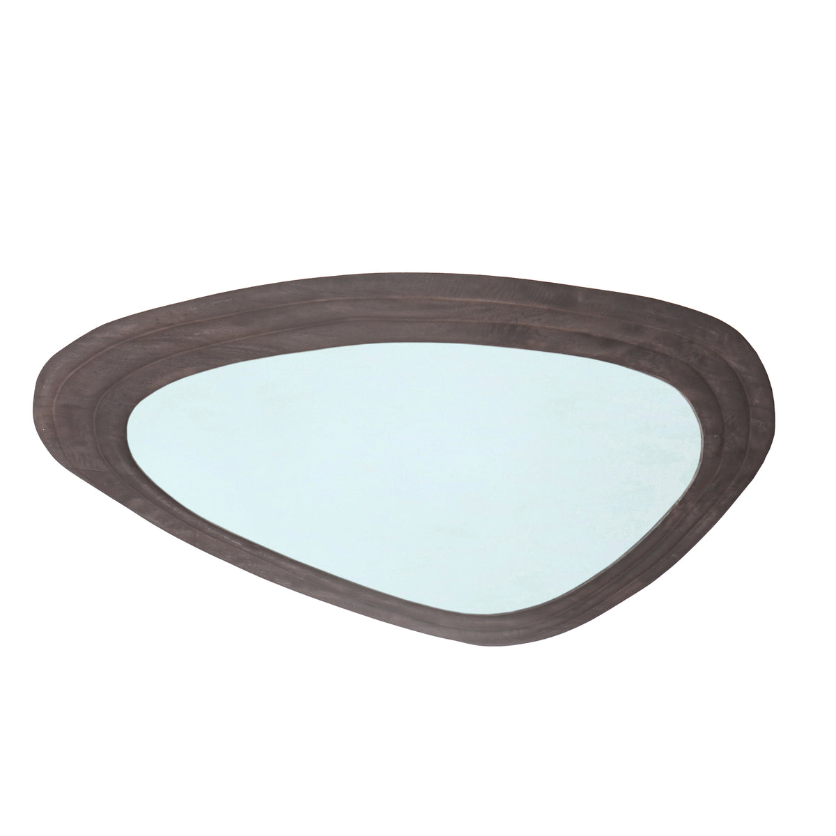 Spiegel – Organisches Design, Dreieckige Form, Mangoholz Material, Braun – Santin | PTMD