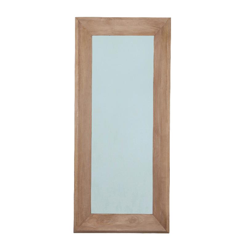 Wandspiegel aus Mangoholz mit rechteckiger Form, Natur-Finish, L – Nicka | PTMD