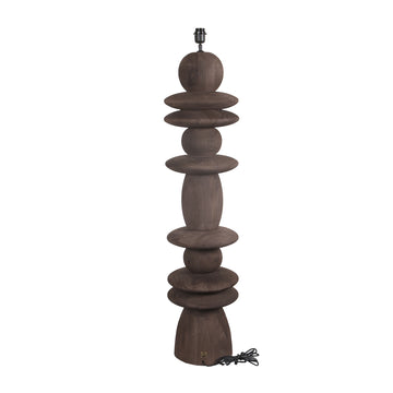 Mango wood floor lamp with brown tone and solid round design – Callain | PTMD