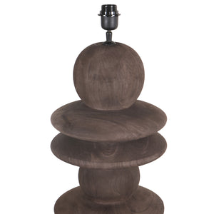Stehlampe – Rundes Design, Mangoholz, Stabile Basis, Braun – Callain | PTMD