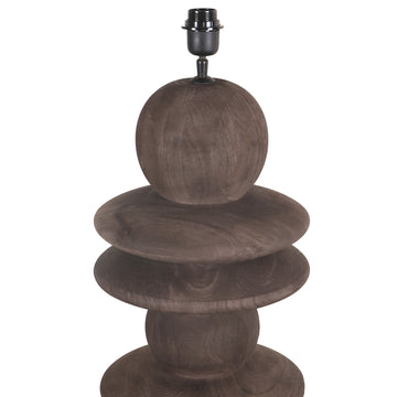 Mango wood floor lamp with brown tone and solid round design – Callain | PTMD