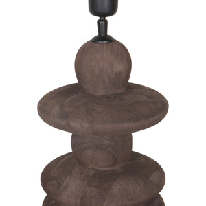 Tischlampe – Rundes Design, Mangoholz, Stabile Basis, Braun – Callain | PTMD