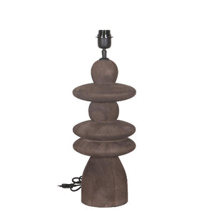 Tischlampe – Rundes Design, Mangoholz, Stabile Basis, Braun – Callain | PTMD