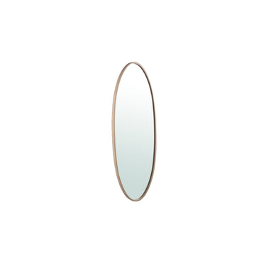 Wall Mirror - Steel Metal & MDF Wood, Oval Shape, Semi-Handmade, Sand, L – Serine | PTMD