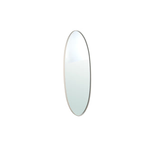 Wall Mirror - Steel Metal & MDF Wood, Oval Shape, Semi-Handmade, White, S – Serine | PTMD