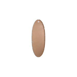 Wall Mirror - Steel Metal & MDF Wood, Oval Shape, Semi-Handmade, White, S – Serine | PTMD