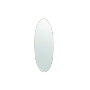Wall Mirror - Steel Metal & MDF Wood, Oval Shape, Semi-Handmade, White, S – Serine | PTMD